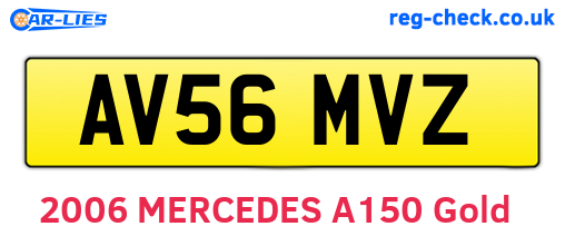 AV56MVZ are the vehicle registration plates.
