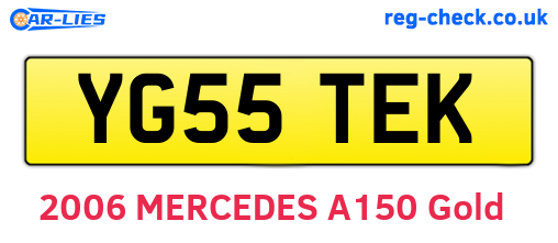 YG55TEK are the vehicle registration plates.