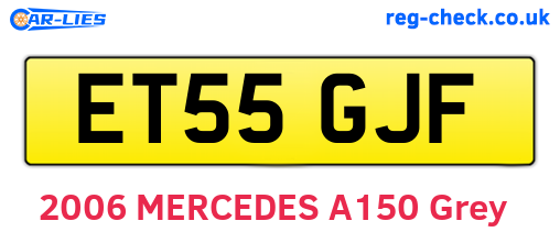 ET55GJF are the vehicle registration plates.