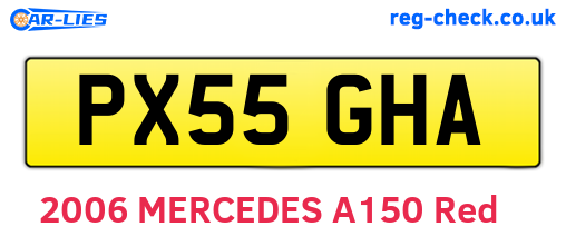 PX55GHA are the vehicle registration plates.