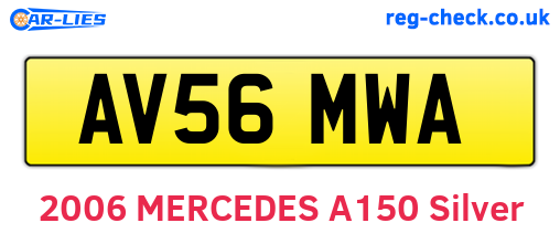 AV56MWA are the vehicle registration plates.
