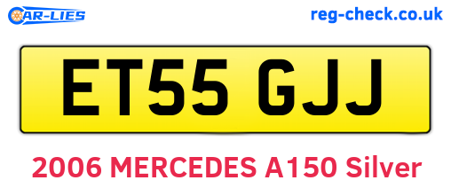 ET55GJJ are the vehicle registration plates.