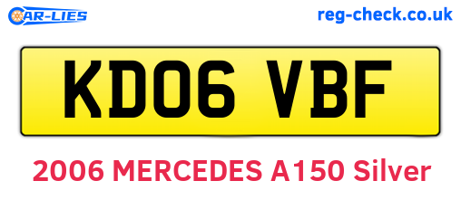 KD06VBF are the vehicle registration plates.