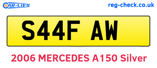 S44FAW are the vehicle registration plates.