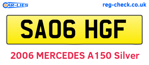 SA06HGF are the vehicle registration plates.