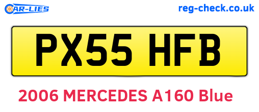 PX55HFB are the vehicle registration plates.