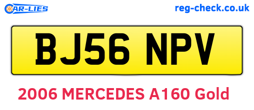 BJ56NPV are the vehicle registration plates.