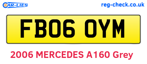 FB06OYM are the vehicle registration plates.