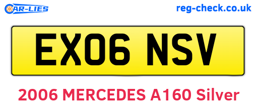 EX06NSV are the vehicle registration plates.