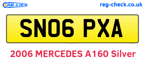 SN06PXA are the vehicle registration plates.