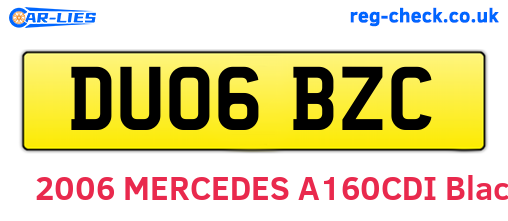 DU06BZC are the vehicle registration plates.
