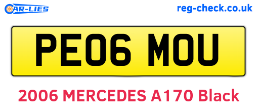 PE06MOU are the vehicle registration plates.