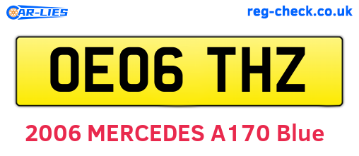 OE06THZ are the vehicle registration plates.