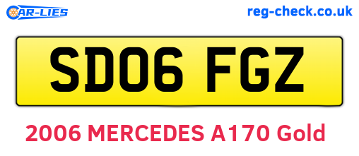 SD06FGZ are the vehicle registration plates.