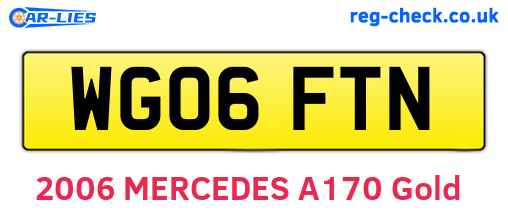 WG06FTN are the vehicle registration plates.