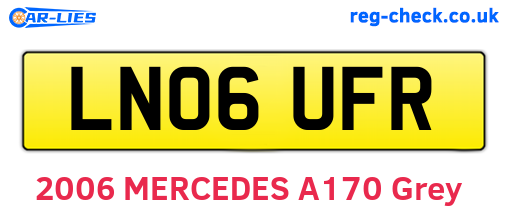 LN06UFR are the vehicle registration plates.