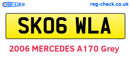 SK06WLA are the vehicle registration plates.