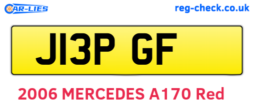 J13PGF are the vehicle registration plates.