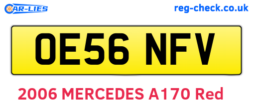 OE56NFV are the vehicle registration plates.