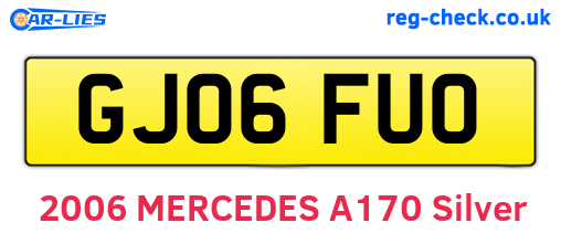 GJ06FUO are the vehicle registration plates.