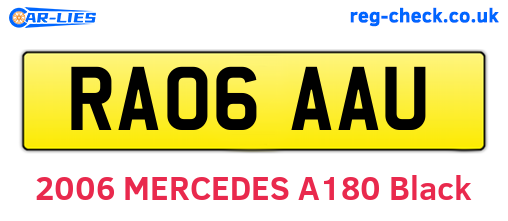 RA06AAU are the vehicle registration plates.
