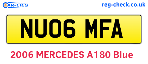 NU06MFA are the vehicle registration plates.
