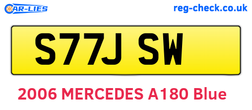S77JSW are the vehicle registration plates.