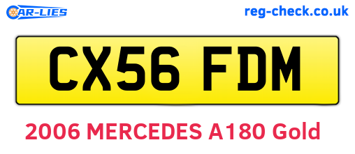 CX56FDM are the vehicle registration plates.