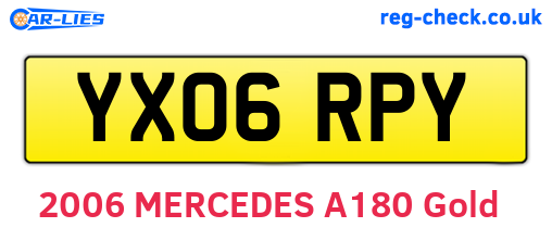 YX06RPY are the vehicle registration plates.