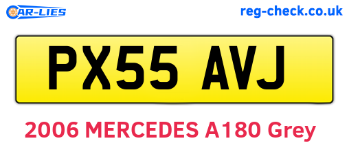 PX55AVJ are the vehicle registration plates.