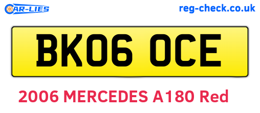 BK06OCE are the vehicle registration plates.