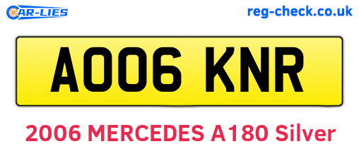 AO06KNR are the vehicle registration plates.