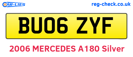 BU06ZYF are the vehicle registration plates.