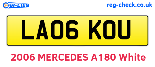 LA06KOU are the vehicle registration plates.