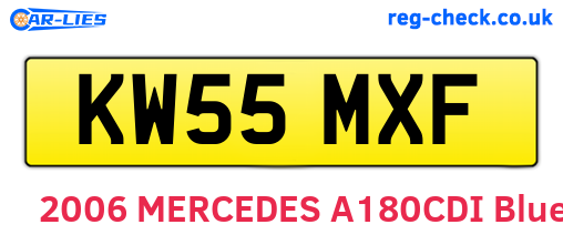 KW55MXF are the vehicle registration plates.