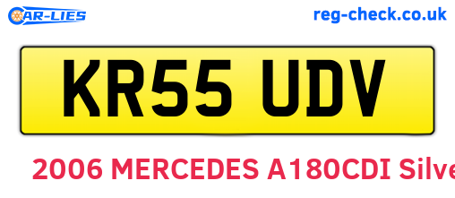 KR55UDV are the vehicle registration plates.