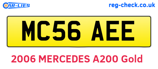 MC56AEE are the vehicle registration plates.