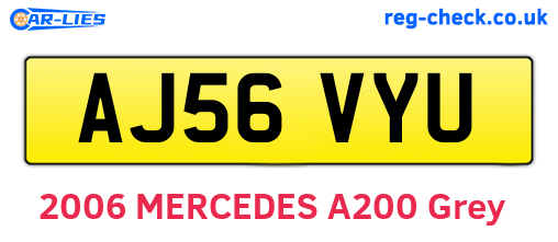 AJ56VYU are the vehicle registration plates.