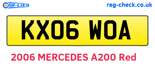 KX06WOA are the vehicle registration plates.