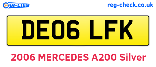 DE06LFK are the vehicle registration plates.
