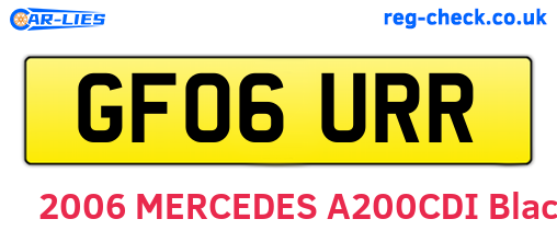 GF06URR are the vehicle registration plates.