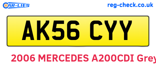 AK56CYY are the vehicle registration plates.