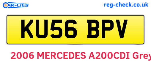 KU56BPV are the vehicle registration plates.