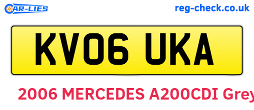 KV06UKA are the vehicle registration plates.
