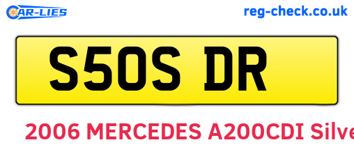 S50SDR are the vehicle registration plates.