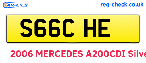 S66CHE are the vehicle registration plates.