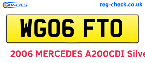 WG06FTO are the vehicle registration plates.