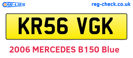 KR56VGK are the vehicle registration plates.