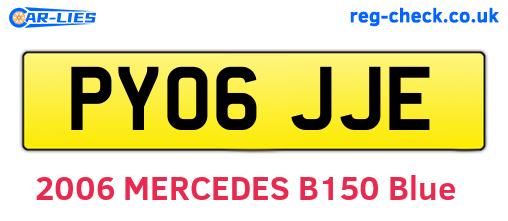 PY06JJE are the vehicle registration plates.
