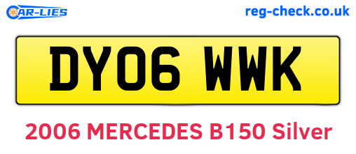 DY06WWK are the vehicle registration plates.